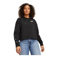 Puma Women's Essentials+ Love is Love Tape Hoodie Front_Three_Fourths_Angled_Right