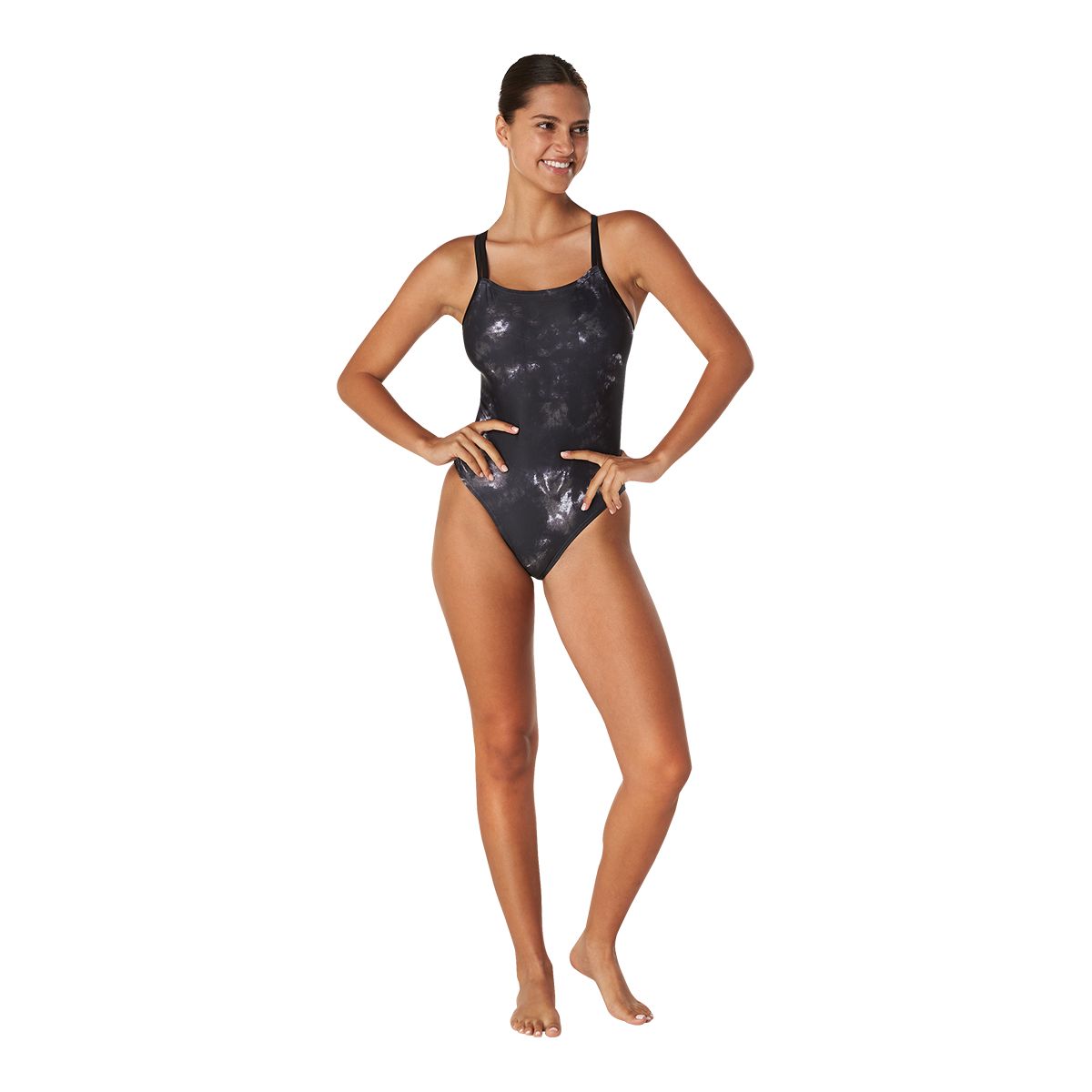 Speedo Women's Printed Volt Back One Piece Swimsuit