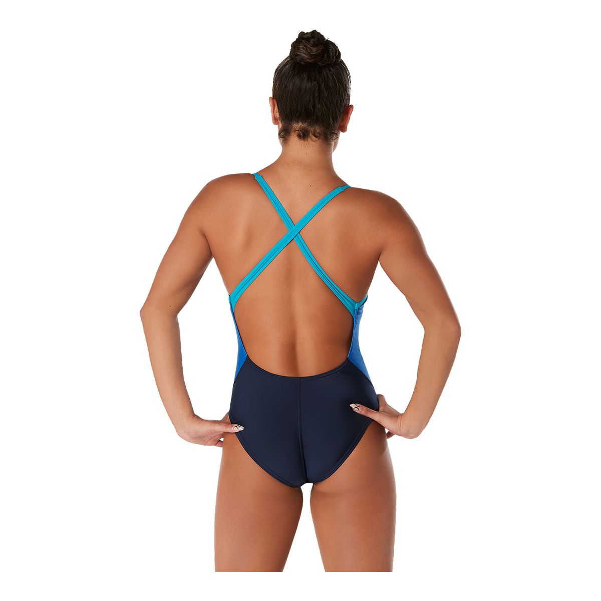 Speedo Women's Colorblock Relay Back One Piece Swimsuit