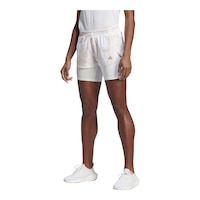 adidas Women's Fast 2 in 1 All Over Print Shorts Front_Angled_Left