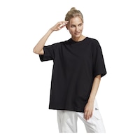 adidas Women's Dance Boyfriend T-Shirt Front_Three_Fourths_Angled_Left