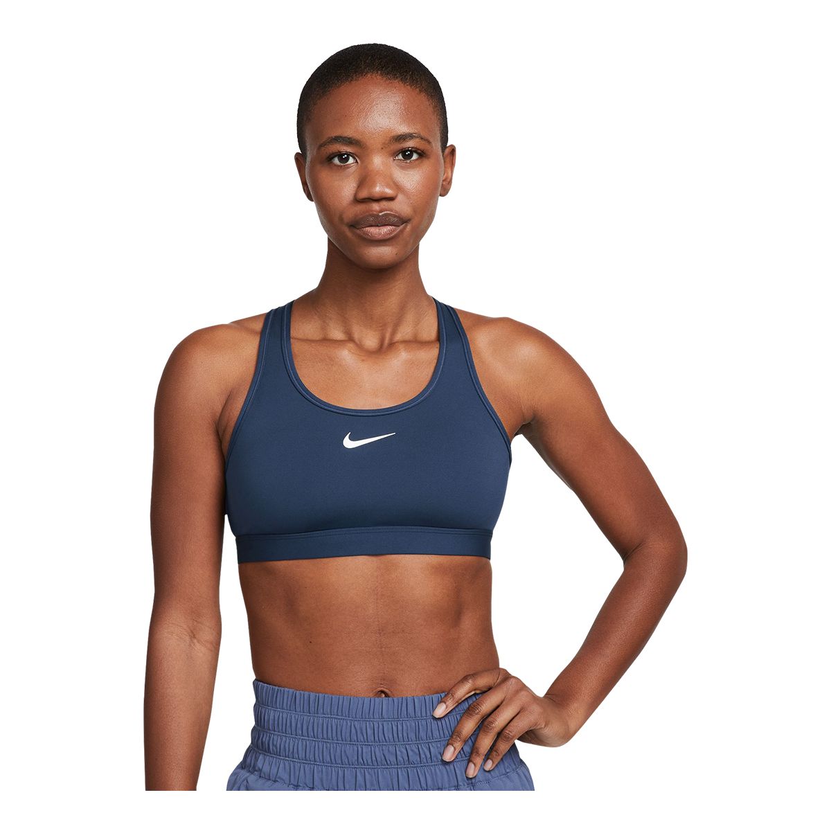 Nike Swoosh Sports Bra - Olive Aura/White Woman