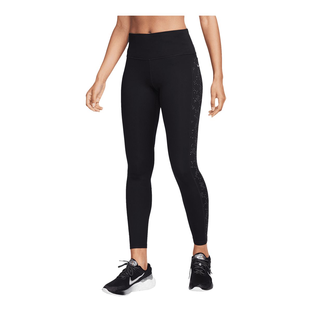 Women's leggings Nike One Dri-Fit Mid-Rise 7/8 Tight - black/white