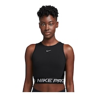 Nike Women's Pro Shine Dri-FIT Crop Tank Front_Flat