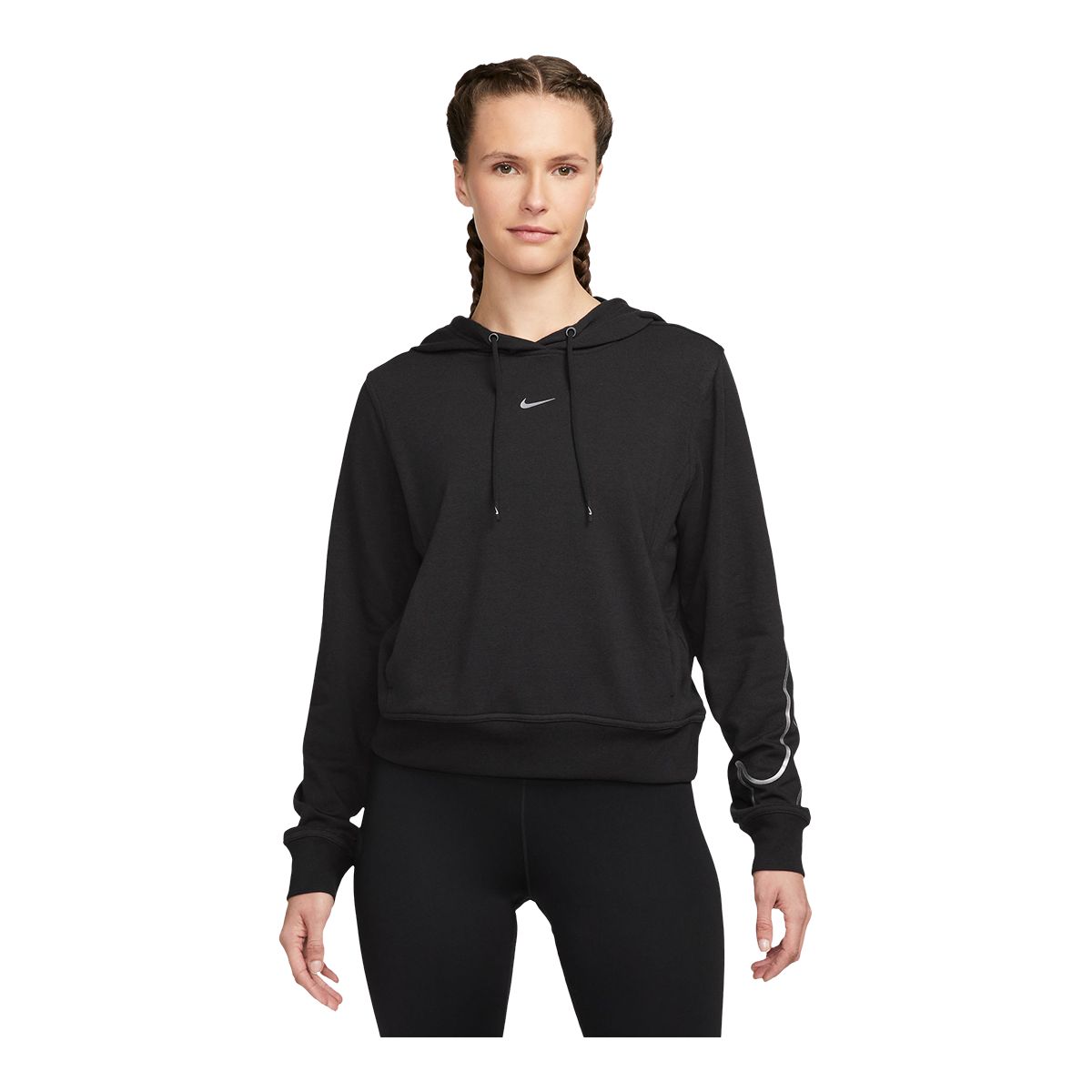 Nike Women's Sportswear Tech Fleece Over-Oversized Cropped Pullover Hoodie  Dark Grey Heather / Black