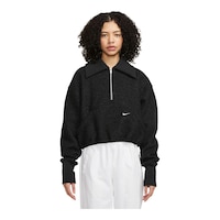 Nike Women's Collection Sherpa 1/2 Zip Long Sleeve Top Front_Flat