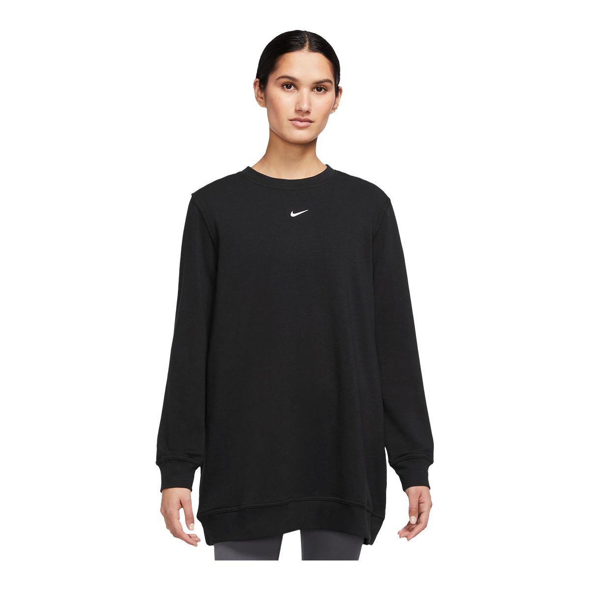 Nike Performance ONE CREW TUNIC - Sweatshirt - black/white/black