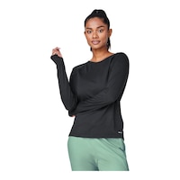 FWD Women's Push Active Long Sleeve Shirt Front_Angled_Left
