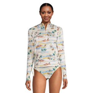 Ripzone Women's Half Zip Rashguard Swimwear