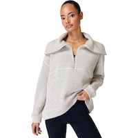 Sweaty Betty Women's Restful Boucle 1/2 Zip Sweatshirt Front_Flat