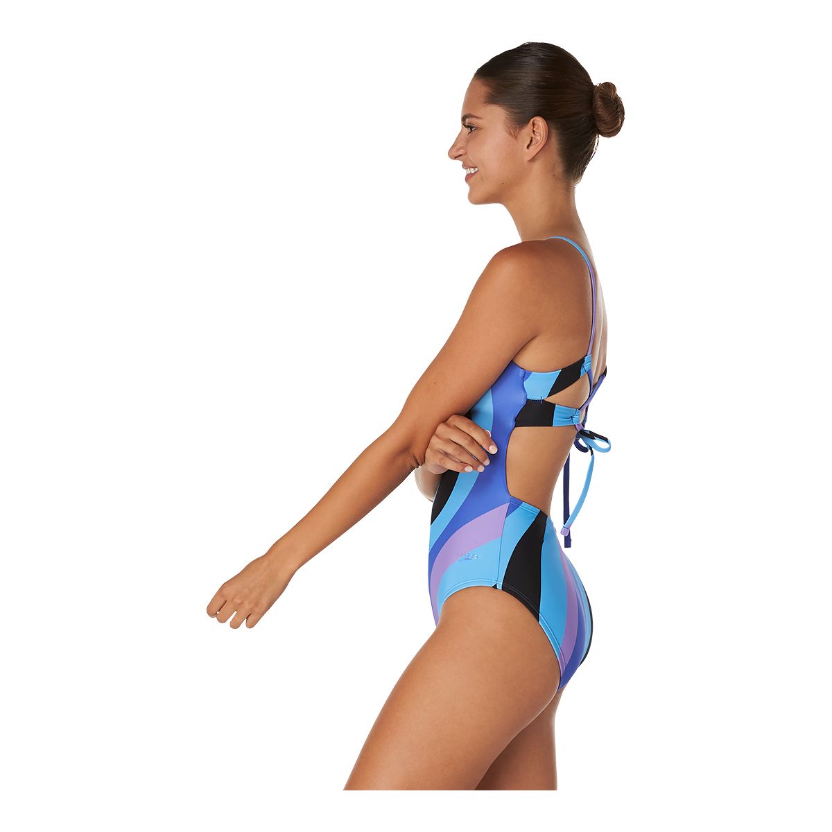 Speedo Women's Printed Double CrossBack One Piece Swimsuit