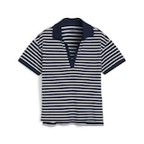 PUMA Women's Everyday Stripe Pique Polo T Shirt Front_Flat