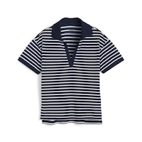 PUMA Women's Everyday Stripe Pique Polo T Shirt Front_Flat