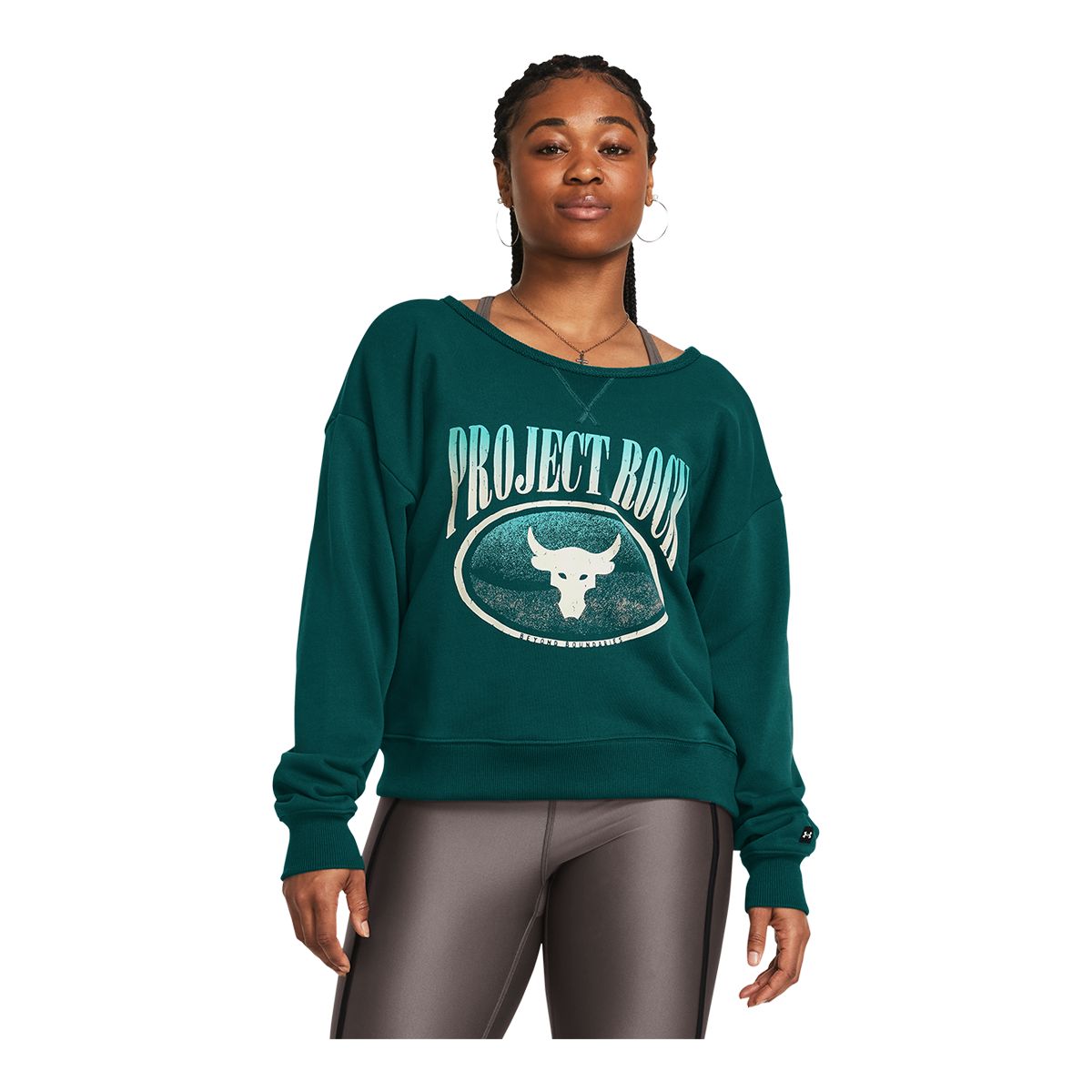 Under Armour Women's Project Rock Heavyweight Terry Long Sleeve Shirt