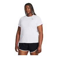 Under Armour Women's Plus Size Tech SSC T Shirt Front_Angled_Left