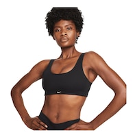 Nike Women's Dri-FIT Alate All U Low Ribbed Sports Bra Front_Angled_Left