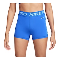 Nike Pro Women's Dri-FIT Mid-Rise 3 Inch Graphic Shorts Front_Angled_Left
