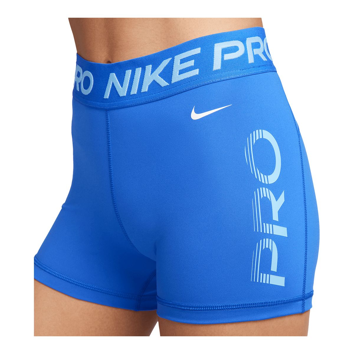 Nike Pro Women s Dri FIT Mid Rise 3 Inch Graphic Shorts SportChek