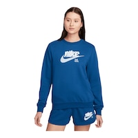 Nike Women's Club Fleece French Terry Graphic Sweatshirt Front_Flat