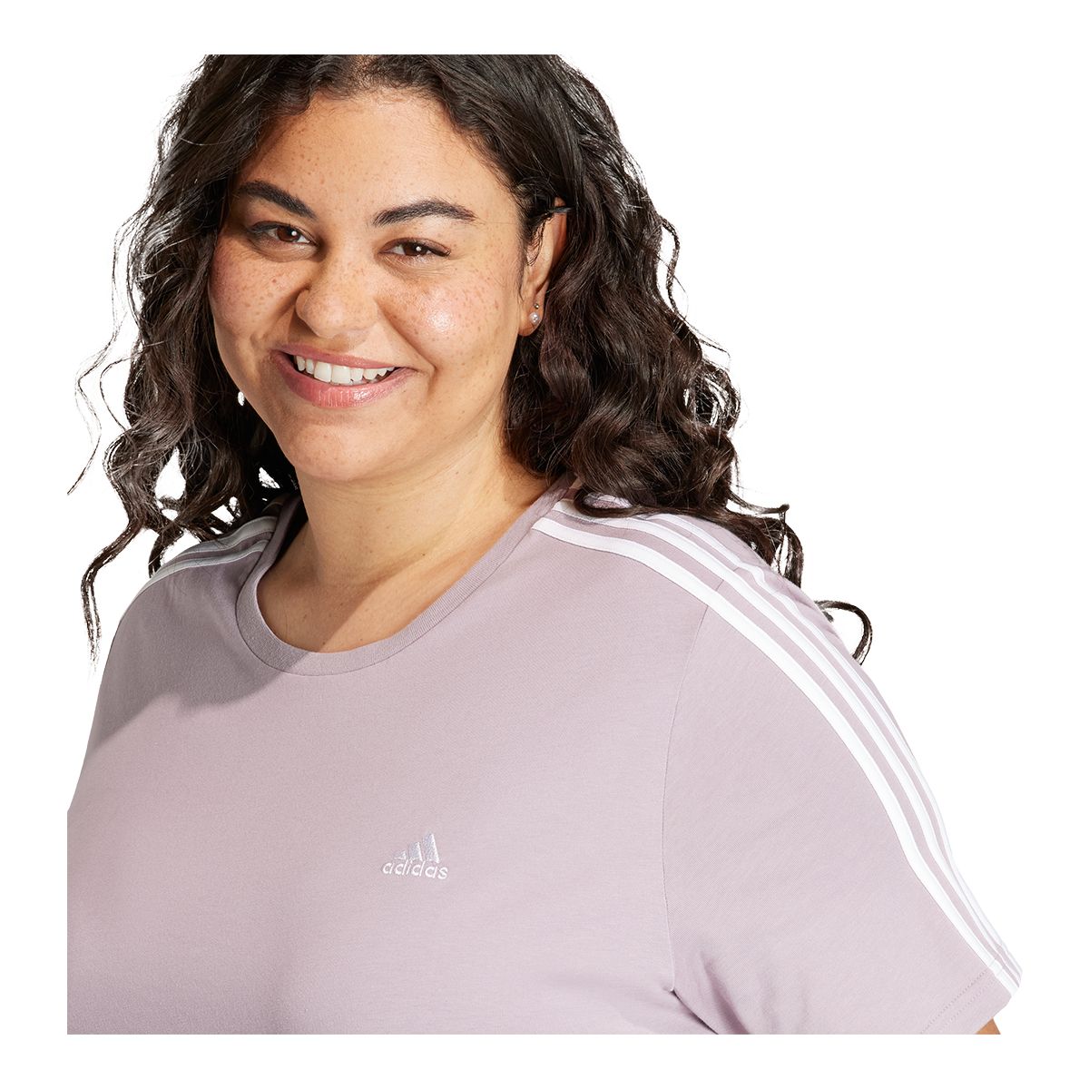 adidas Women's Plus Size Sportswear Essentials 3-Stripe T Shirt