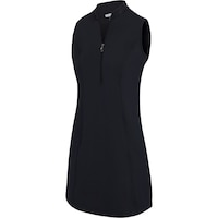 Greg Norman Golf Women's 1/2 Zip Dress with Pleated Back Top Front_Angled_Left