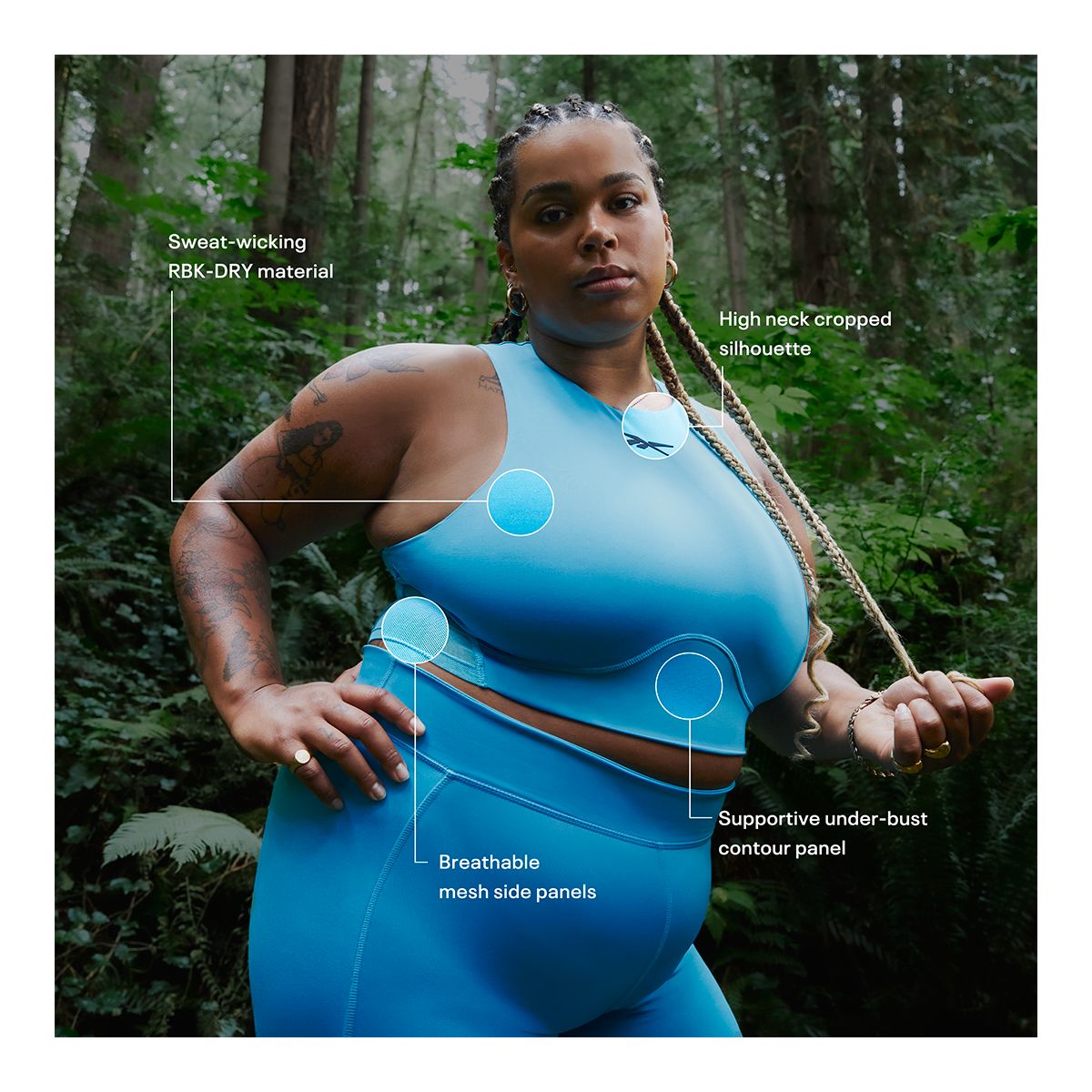 Reebok Women's Lux Cont Crop Medium Sports Bra