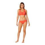 Anne Cole Locker Women's Front Zip Racer Back Top Front_Flat