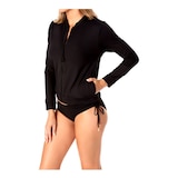 Anne Cole Locker Women's Long Sleeve Front Sun Jacket Front_Angled_Left