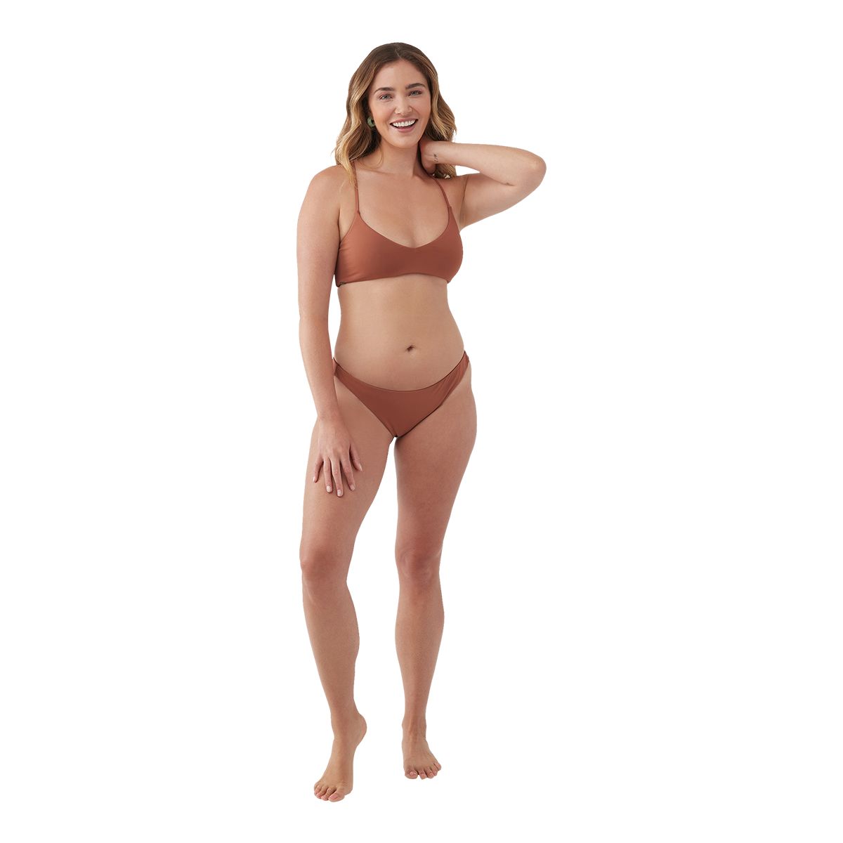 O'Neill Women's Saltwater Solid Huntington Swimwear Bikini Top