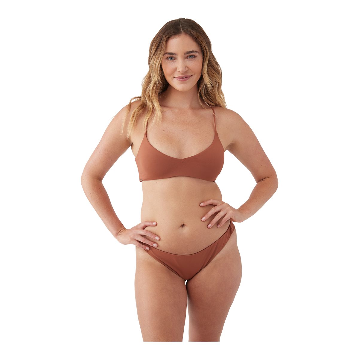 O'Neill Women's Saltwater Solid Huntington Swimwear Bikini Top