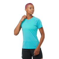 Salomon Women's Cross Run T-Shirt Front_Angled_Left