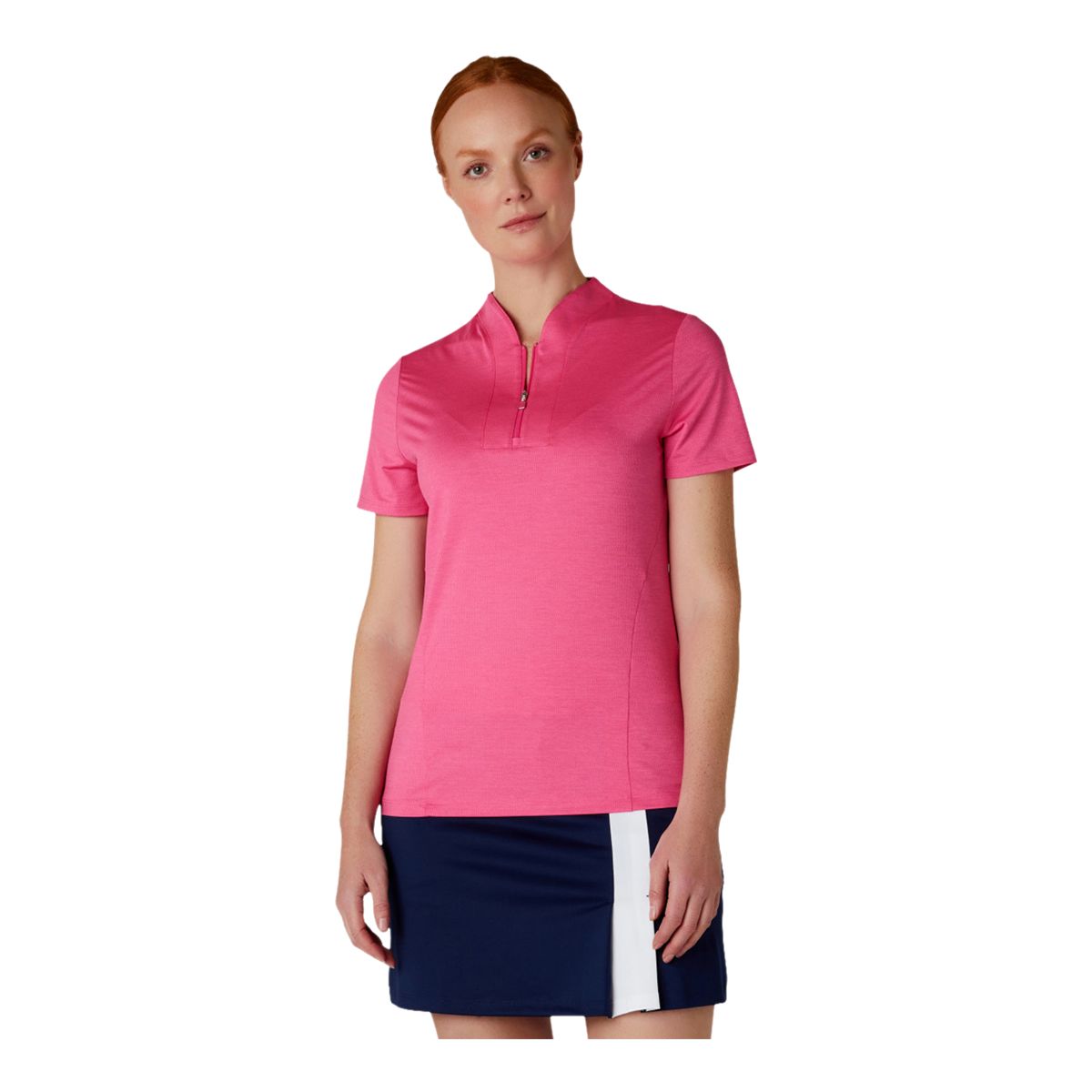 Callaway Women's Tonal Textured Heather Polo T Shirt