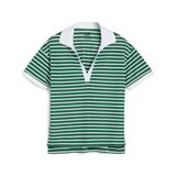 PUMA Women's Everyday Stripe Pique Polo T Shirt Front_Flat