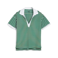 PUMA Women's Everyday Stripe Pique Polo T Shirt Front_Flat