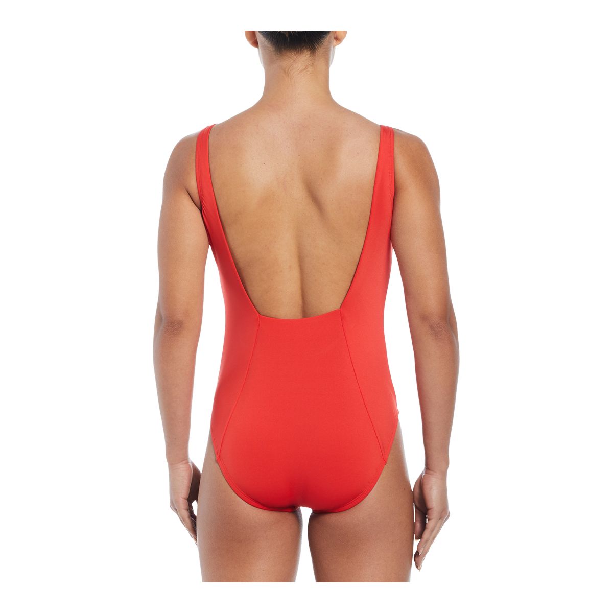 Nike cut out swimsuit red best sale