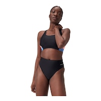 Speedo Women's SIS Solid 5 Inch Shorts Front_Three_Fourths_Angled_Left