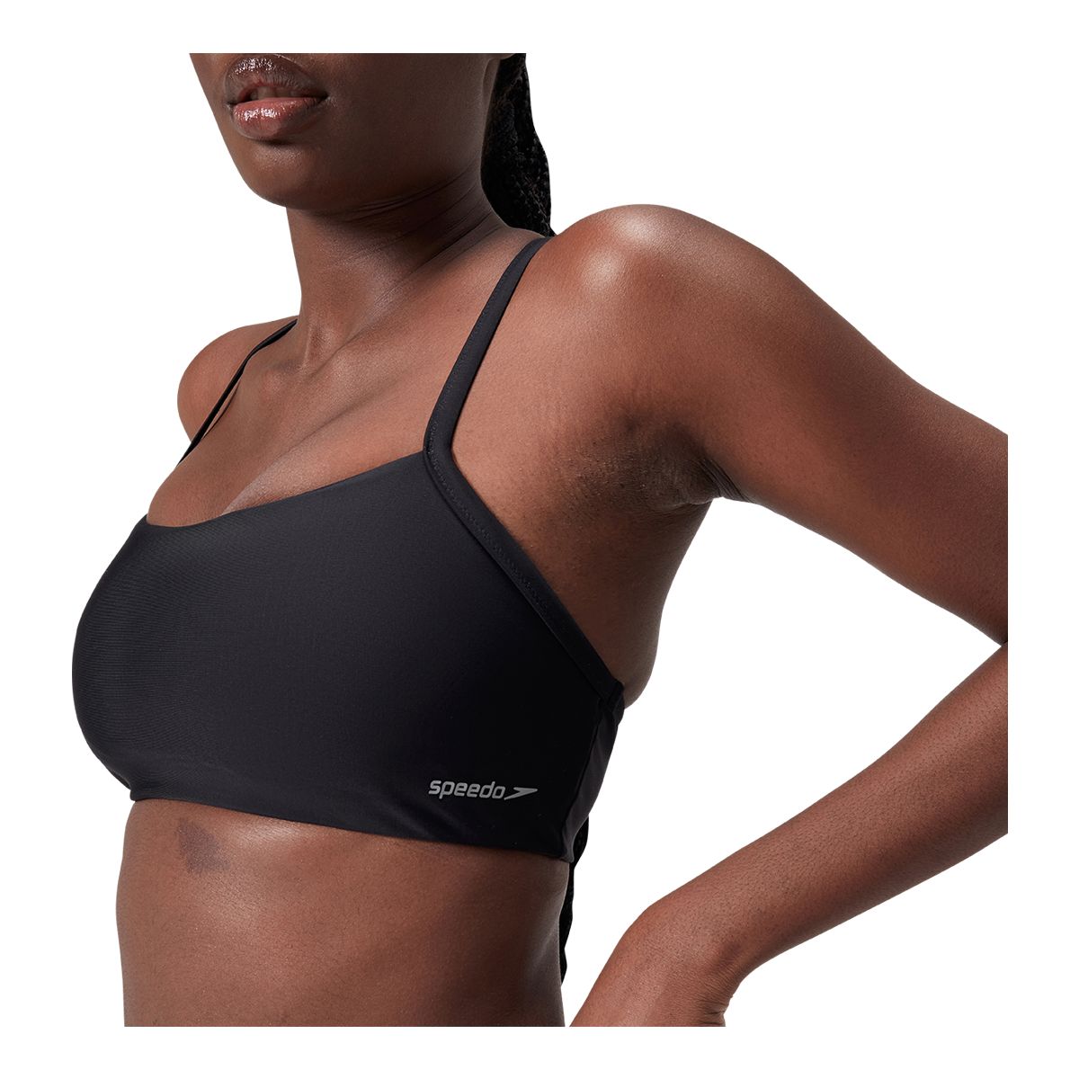 Speedo Women's SIS Solid Racerback Crop Swim Top