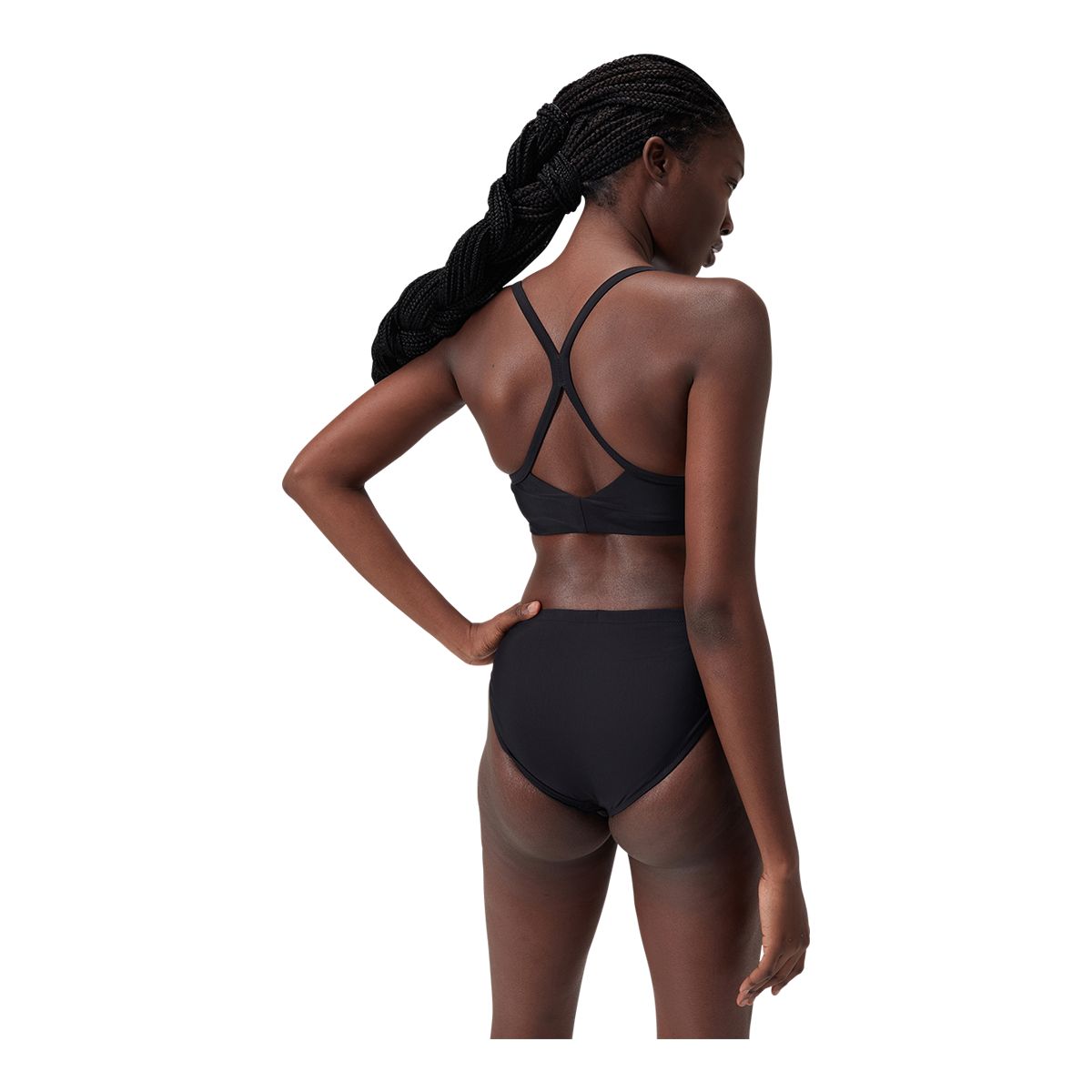 Speedo Women's SIS Solid Racerback Crop Swim Top