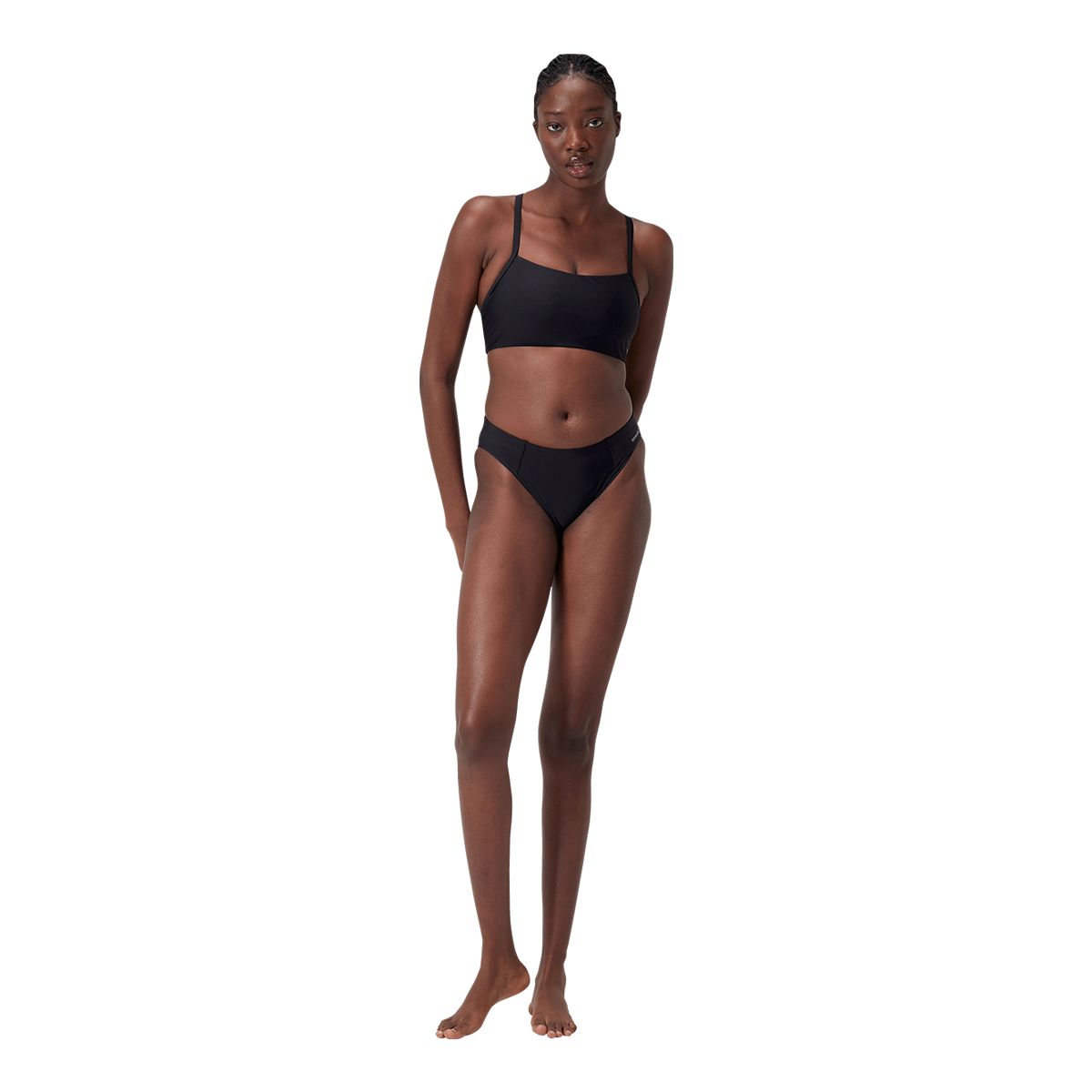 Speedo Women's SIS Solid Racerback Crop Swim Top