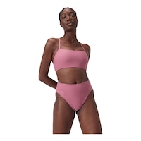 Speedo Women's SIS Solid Racerback Crop Swim Top Front_Three_Fourths_Angled_Right