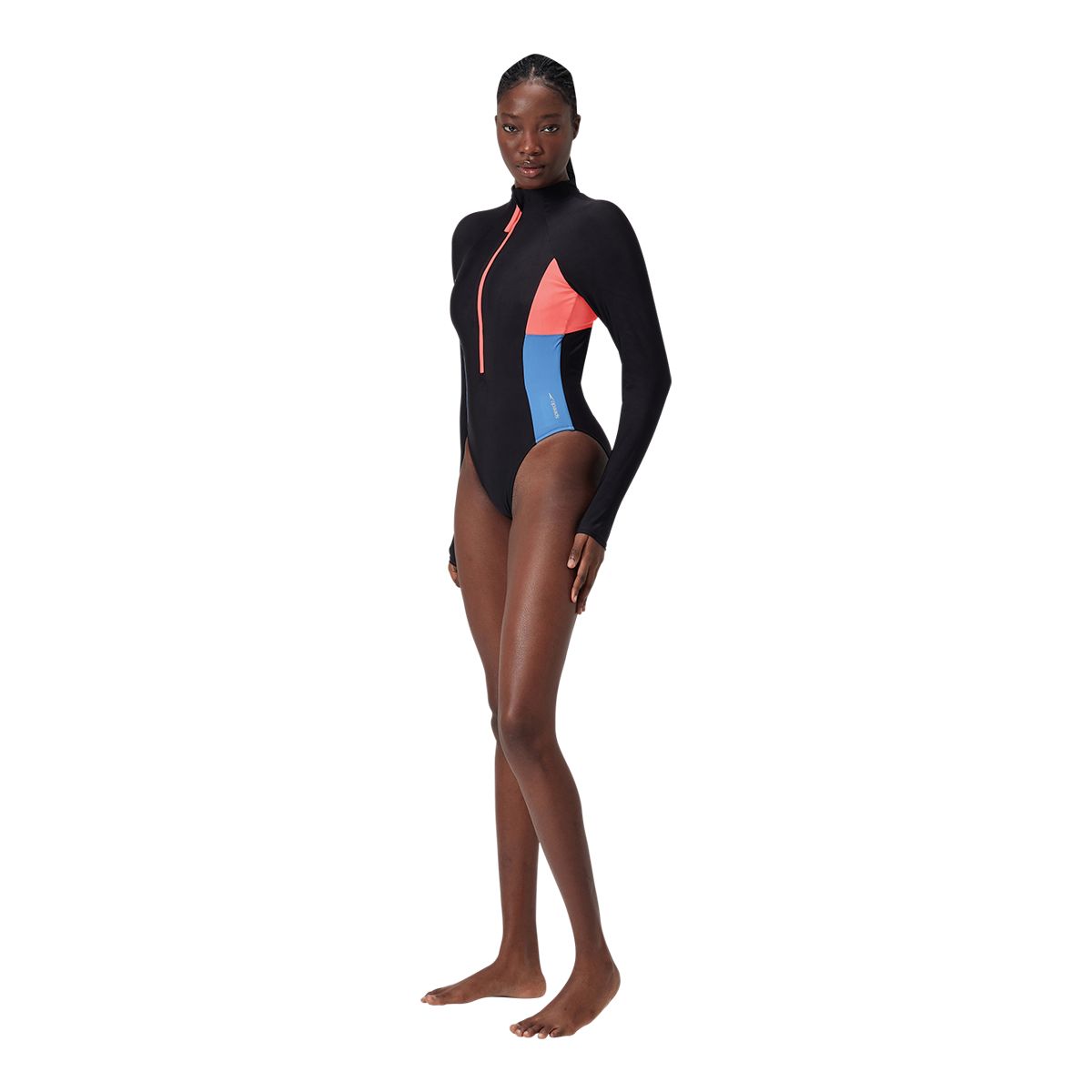 Speedo Women's SIS Colorblock Zip Rashguard