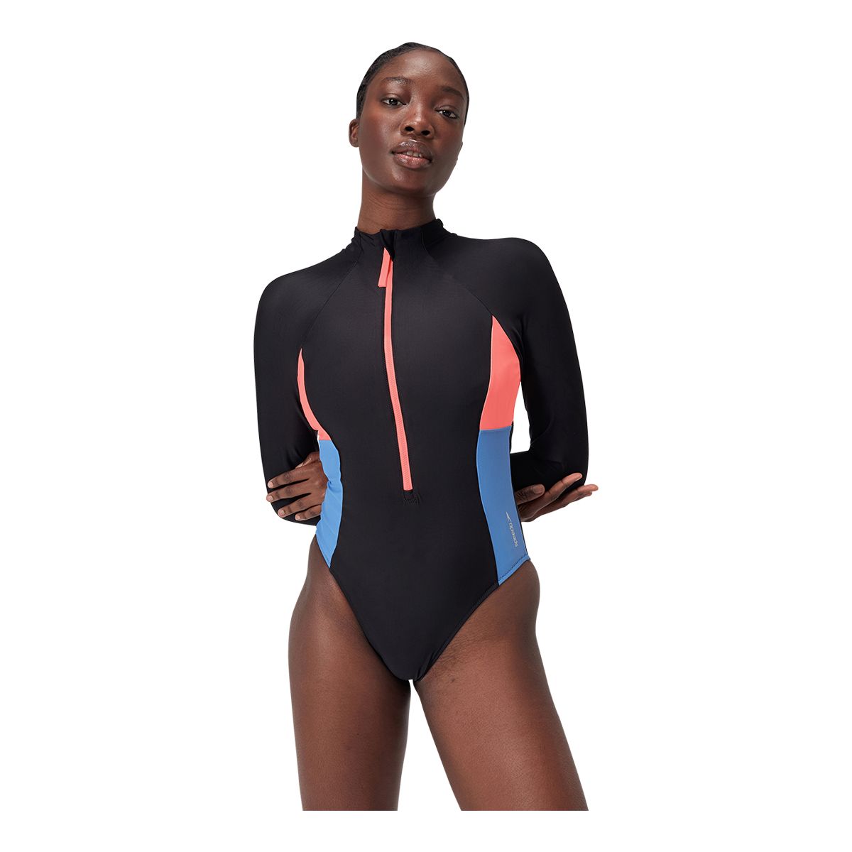 Speedo Women s SIS Colorblock Zip Rashguard SportChek