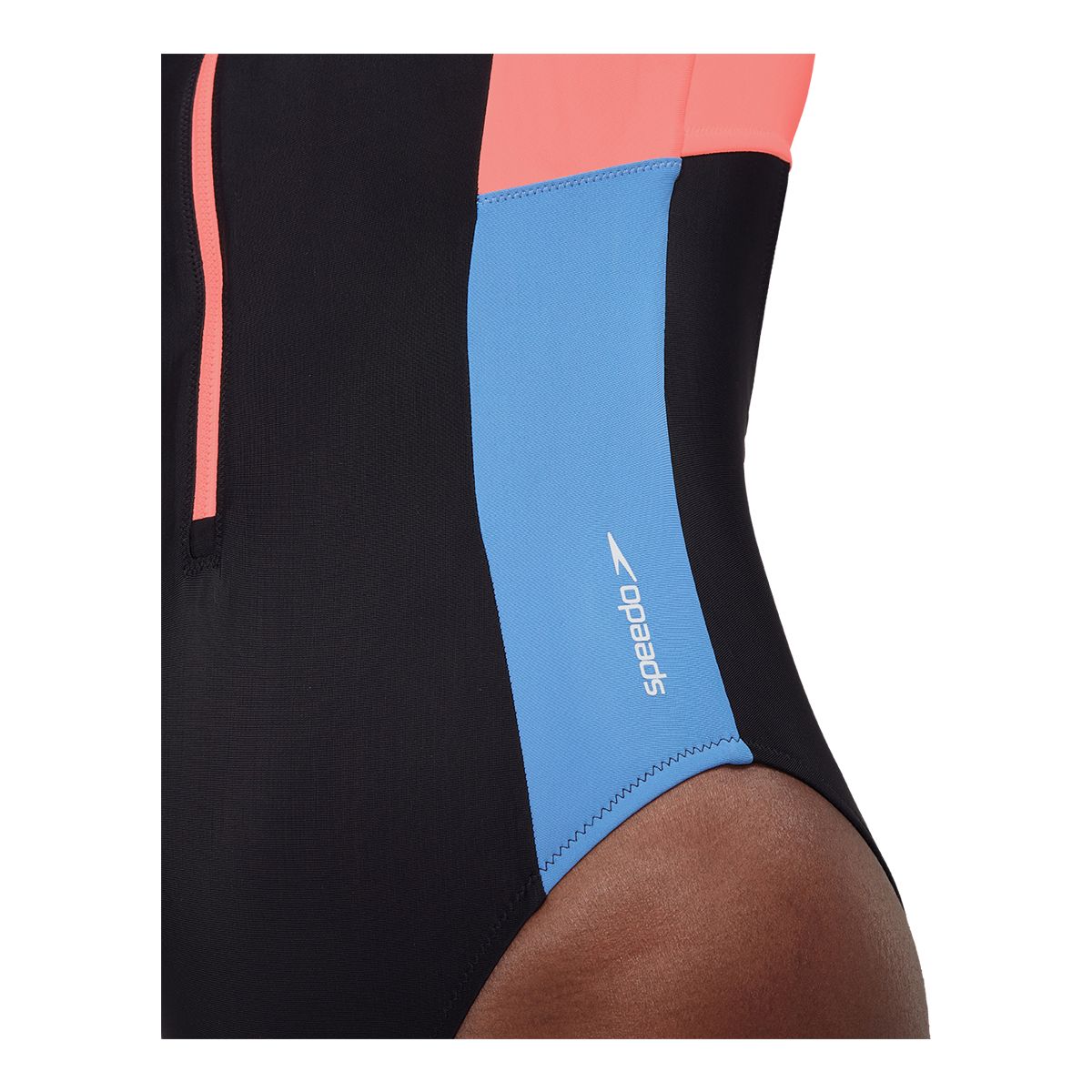 Speedo Women's SIS Colorblock Zip Rashguard
