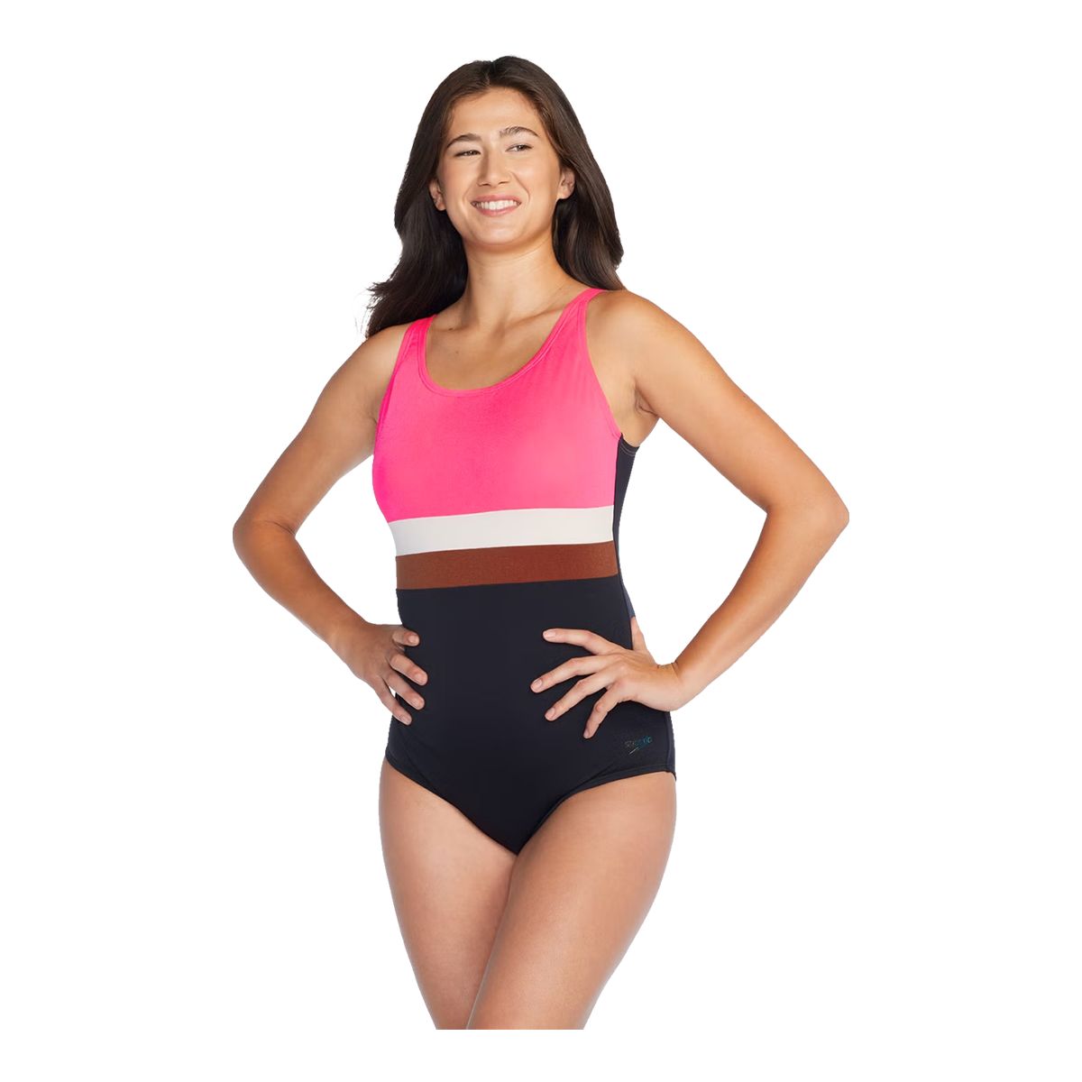 Speedo Women's Bonded Colorblock One Piece Swimwear