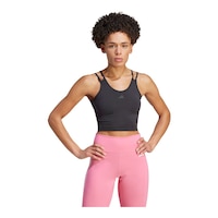 adidas Women's HIIT High Rise Crop Tank Front_Three_Fourths_Angled_Right