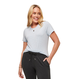 TravisMathew Women's Cloud Golf Shirt Front_Angled_Left