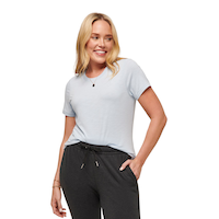 TravisMathew Women's Cloud Golf Shirt Front_Angled_Left