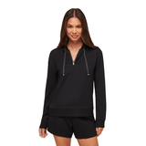 TravisMathew Women's Friday Ponte Half Zip Golf Hoodie Front_Flat