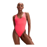 Speedo Women's Fluente Solid Convertible One Piece Swimsuit Front_Flat