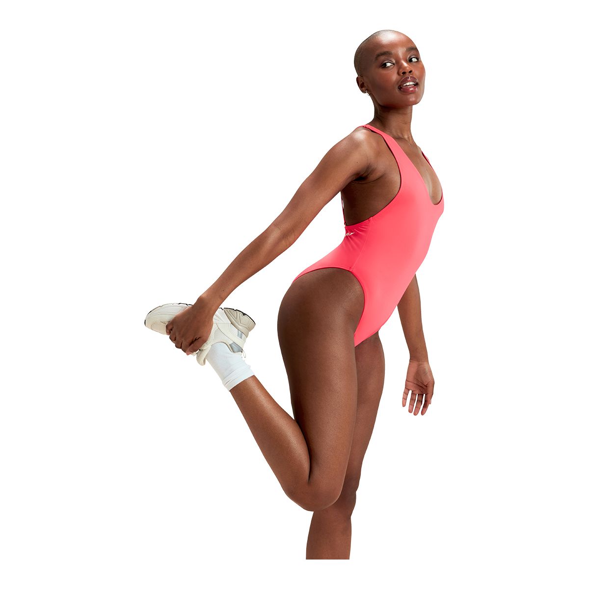 Speedo Women's Fluente Solid Convertible One Piece Swimsuit